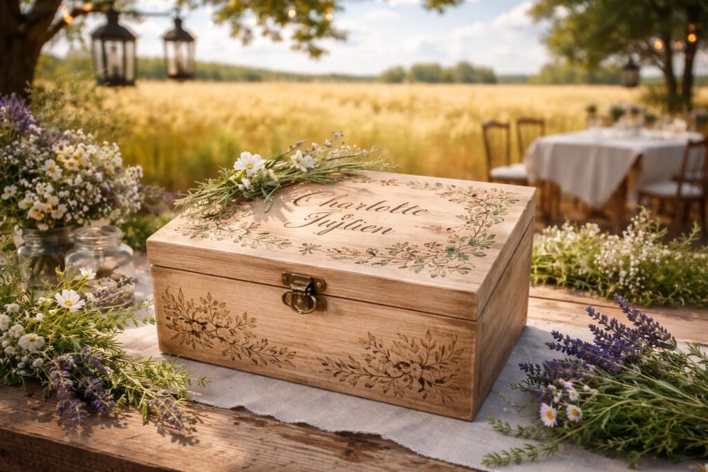 découvrez nos idées de cadeaux originaux pour un mariage champêtre, alliant charme rustique et élégance naturelle, parfaits pour célébrer l'amour en pleine nature.