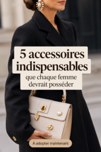 Femme portant des accessoires tendance comme un sac à main élégant et des bijoux délicats.