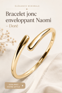 Bracelet jonc doré Naomi, élégant et moderne