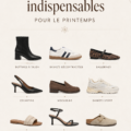 Une sélection de 9 types de chaussures printanières pour femmes, présentée sur un fond lumineux.