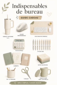 Bureau équipé de fournitures de bureau modernes et décoré avec soin