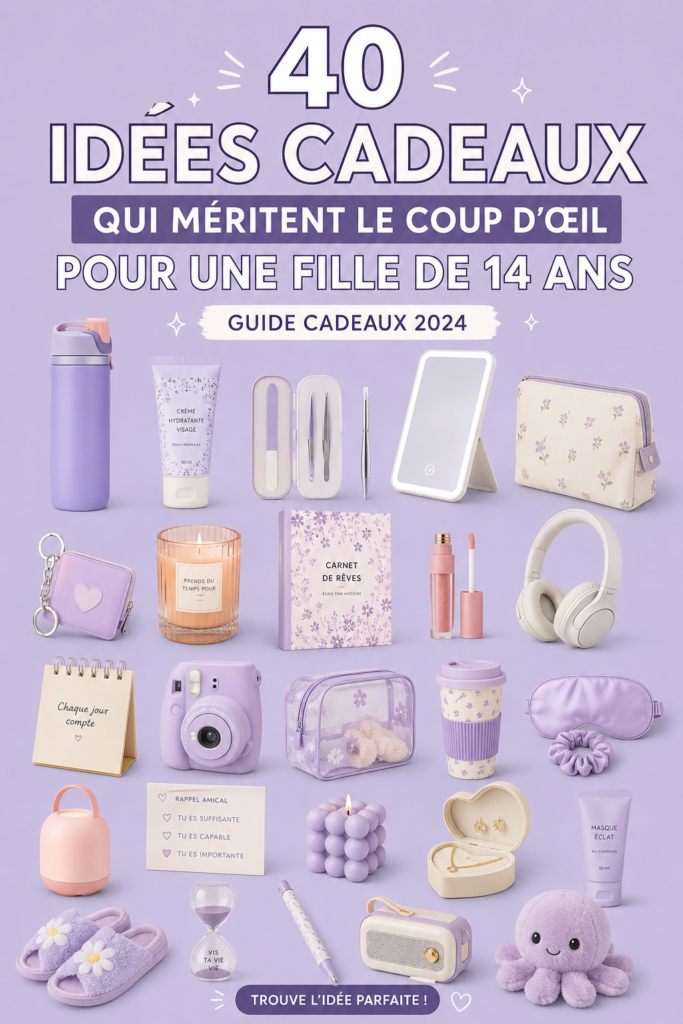 Une sélection de cadeaux esthétiques pour adolescentes, en couleur pastel et design moderne.