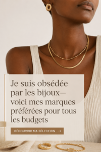Sélection de bijoux varient en prix, mettant en avant diverses marques