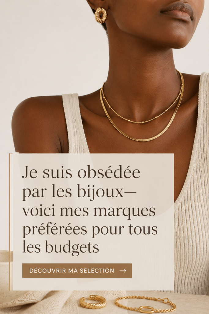 Sélection de bijoux varient en prix, mettant en avant diverses marques