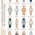 Montre de luxe élégante pour femmes sur fond lumineux.