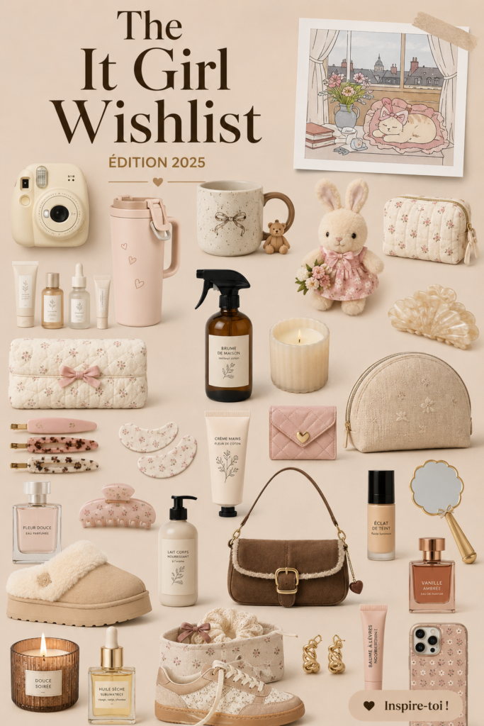Sélection tendance de l'It Girl pour 2025 avec des vêtements et accessoires modernes.
