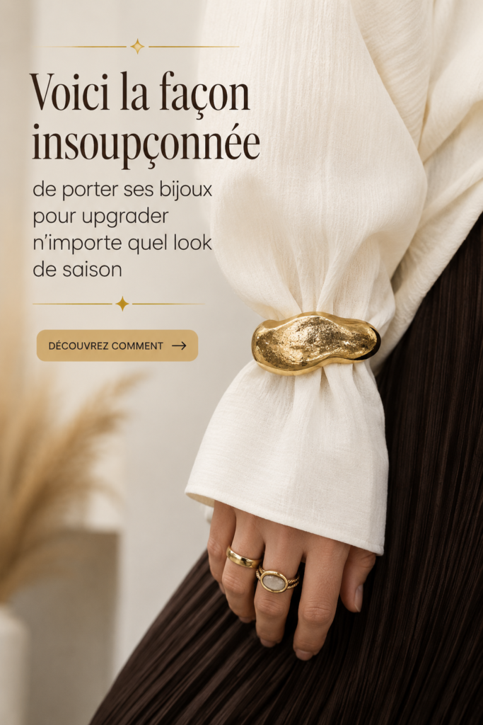 Femme portant des bijoux élégants sur un fond de style de mode