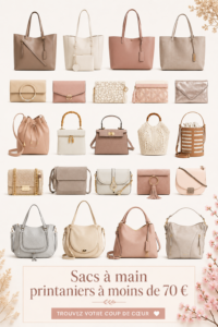 Collection de sacs de printemps à moins de 70€ sur une table