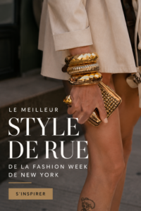 Un aperçu coloré du street style à la Fashion Week de New York avec des modèles portant de gros bijoux fantaisie.