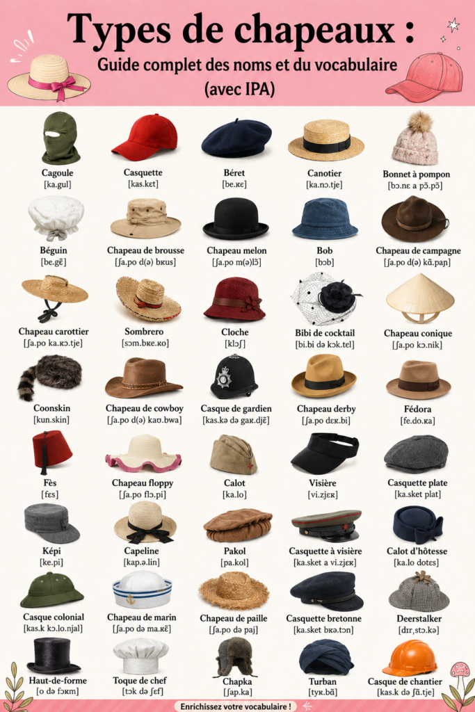 Femme portant différents types de chapeaux en extérieur, illustrant leur diversité