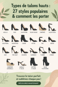 Différents styles de talons montrant la variété et l'élégance.