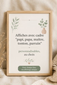 Affiche personnalisée au design moderne pour cadeau de fête des pères