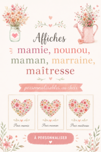 Affiche personnalisée dédiée à une mamie avec un design affectueux.