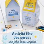 Boîte surprise colorée pour la fête des pères, décorée d'un message plein d'amour.