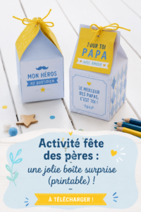 Boîte surprise colorée pour la fête des pères, décorée d'un message plein d'amour.