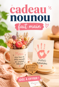 Cadeau fait main pour une nounou, artistique et chaleureux.