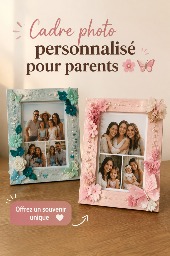 Cadre photo personnalisé avec des souvenirs pour les parents