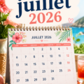 Calendrier juillet 2026 à imprimer, idéal pour organiser vos vacances d'été.