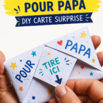 Une carte DIY surprise faite main pour la fête des pères, illustrant créativité et design personnel.