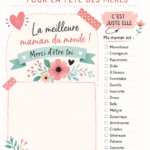 Une carte de fête des mères colorée et élégante faite main, avec des motifs floraux