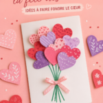 Une belle carte personnalisée pour la fête des mères avec des illustrations colorées et un message touchant.