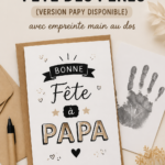 Carte de fête des Pères personnalisée avec une empreinte de main