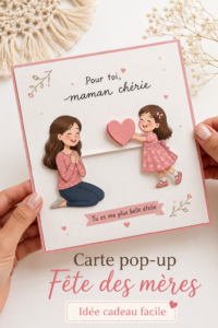Carte pop-up colorée pour la fête des mères, faite main par des soins créatifs.