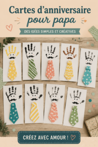 Une carte d'anniversaire personnalisée pour un papa avec des décorations colorées.