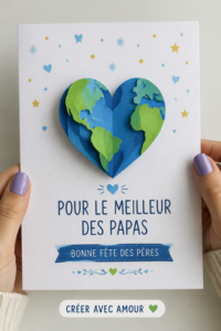 Une carte créative pour la fête des pères avec un design unique