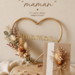 Un cœur fleuri coloré représentant un cadeau personnalisé pour une maman.