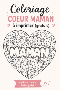 Coloriage cœur à imprimer pour faire plaisir à maman
