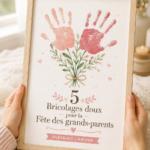 Bricolages colorés pour la fête des grands-parents, incluant des cartes et des cadres photo