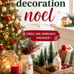 Décoration de Noël chaleureuse dans un intérieur cozy avec des lumières et des ornements faits main.