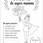 Diplôme de super maman personnalisé avec des décorations florales.