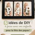 Une mère et ses enfants travaillant ensemble sur un projet DIY pour la fête des pères.