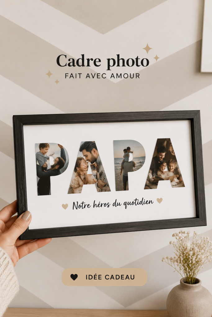 Un beau cadre photo décoré avec des fleurs et des souvenirs familiaux