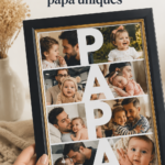 Cadre photo personnalisé pour un cadeau de papa avec des souvenirs d'enfance