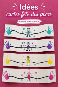 Exemple de carte fête des pères décorée de motifs originaux et de messages chaleureux.