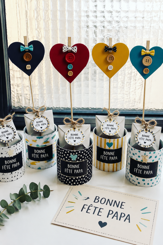 Un ensemble de cartes avec des messages touchants pour la fête des pères.