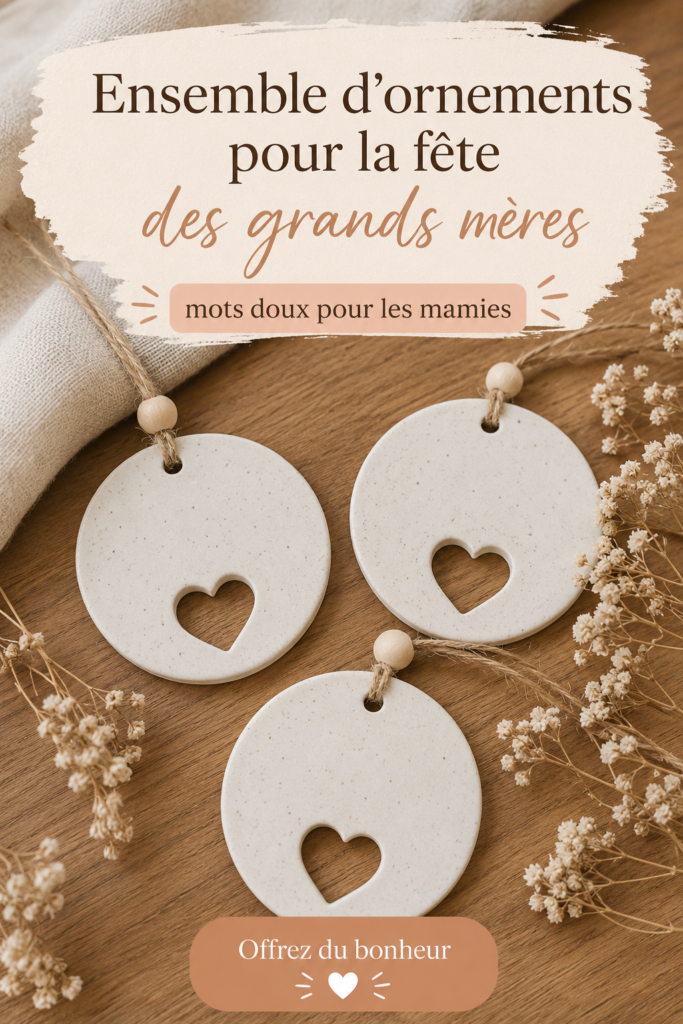 Ornements colorés pour la fête des grands-mères avec des mots doux