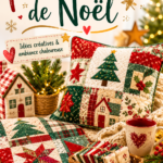 Patchwork de Noël coloré avec des motifs festifs