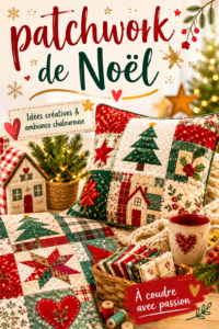Patchwork de Noël coloré avec des motifs festifs