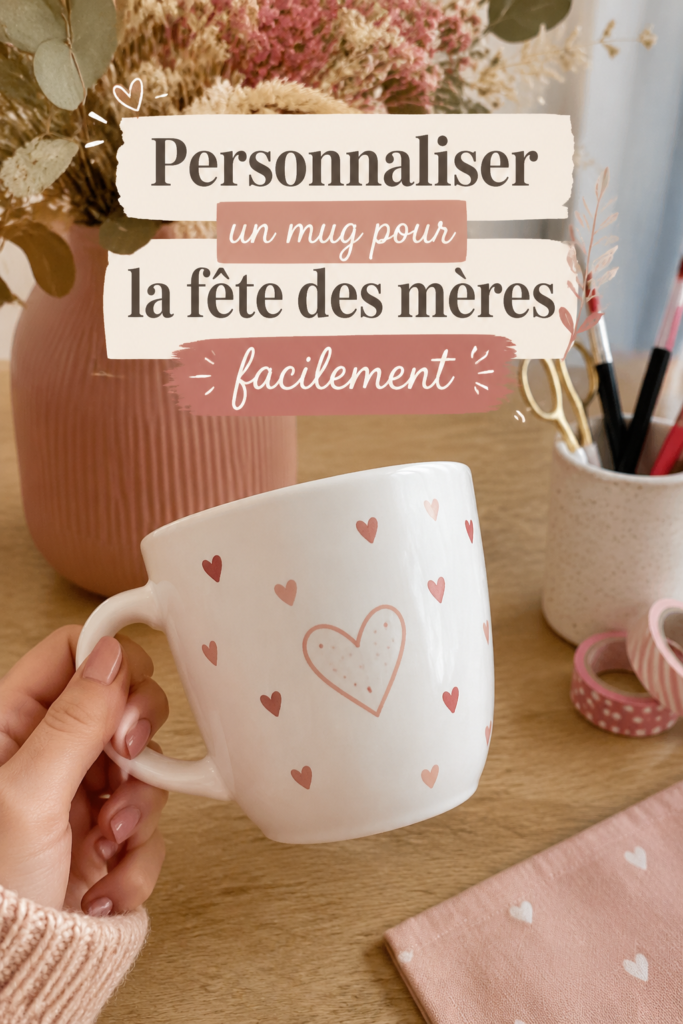 Mug personnalisé pour la fête des mères avec un design coloré et joyeux