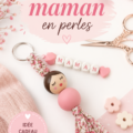 Porte-clés en perles colorées fait main, parfait pour un cadeau à maman.