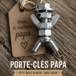 Porte-clé en boulon et écrou, un cadeau fait main pour les papas