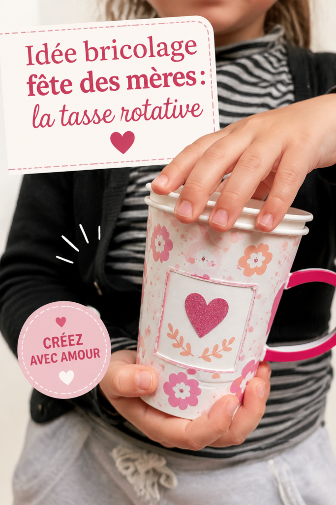 Tasse rotative décorée pour la fête des mères, une idée de bricolage chaleureuse