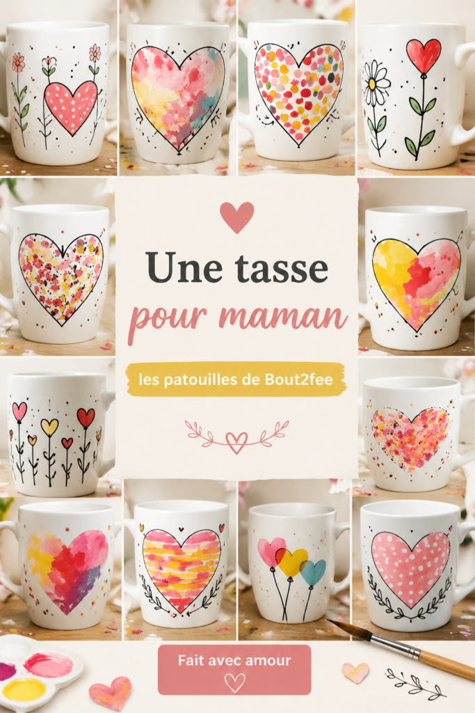 Tasse personnalisée colorée avec un message tendre pour mamans