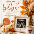 Annonce de naissance d'un bébé avec un thème automnal