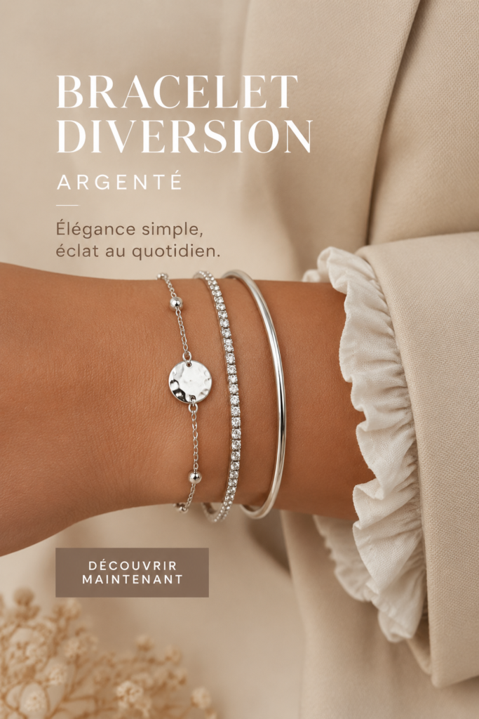 Bracelet argenté élégant, parfait pour toutes occasions