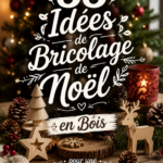 Bricolages de Noël en bois décorés pour une ambiance chaleureuse.
